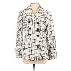 White House Black Market Tweed Wool Blend Pea Coat | Size XXS